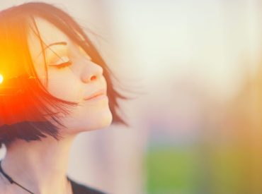 Double,Multiply,Exposure,Portrait,Of,A,Dreamy,Cute,Woman,Meditating